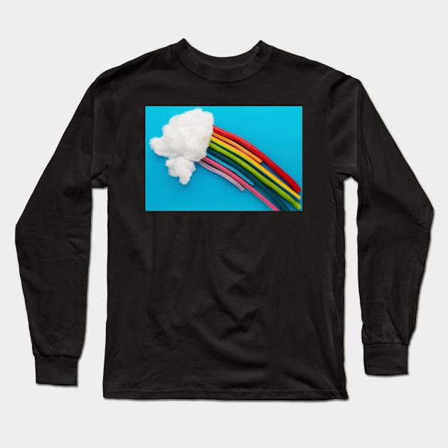Photo illustration depicting clouds and a rainbow Long Sleeve T-Shirt by karinelizabeth